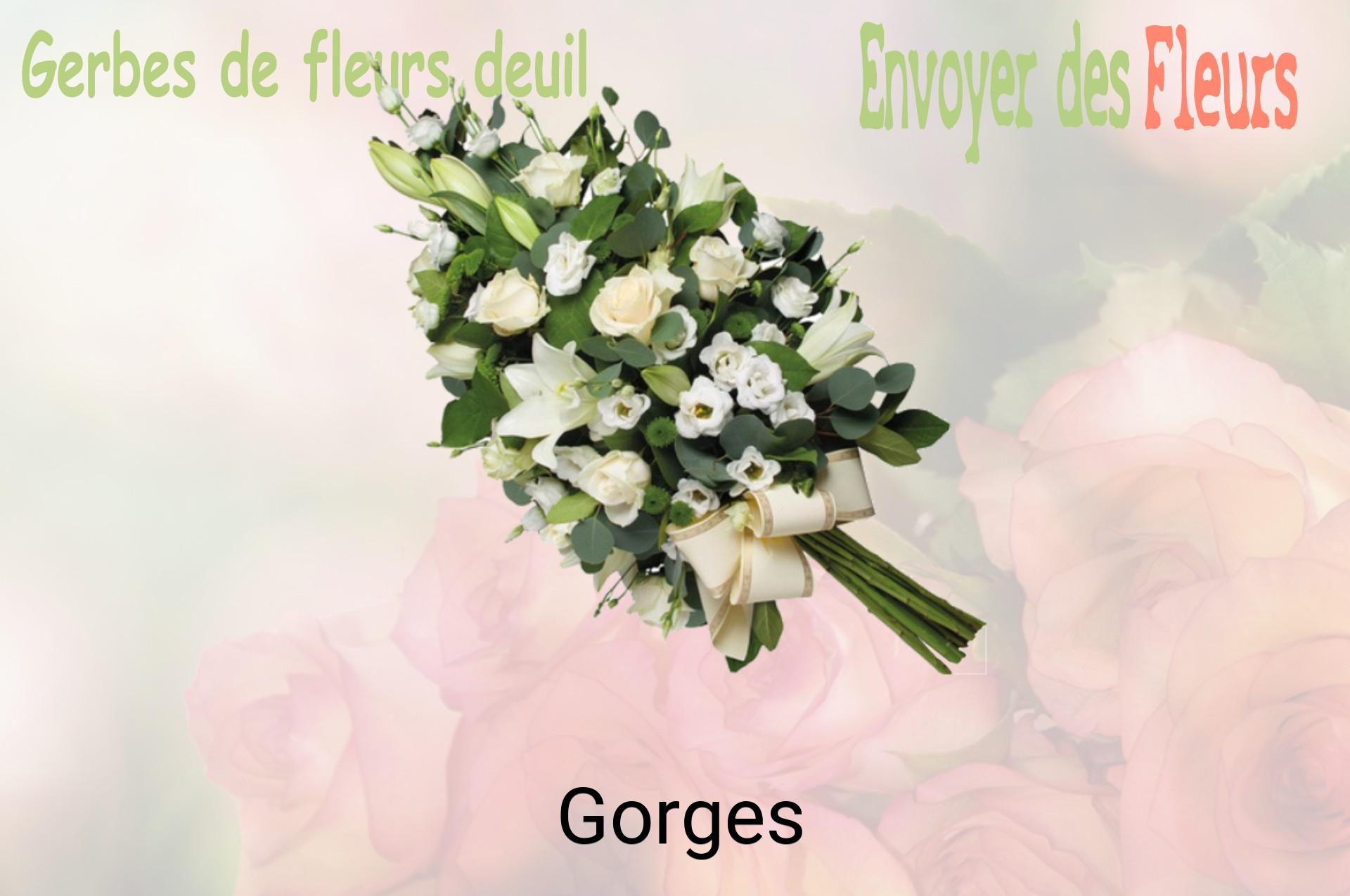 Gerbe de fleurs de deuil livrée à Gorges
